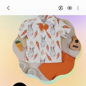 Adorable Easter Bunny and Carrot Kids Tie Set - Orange